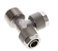 10x8 & R3/8'' Vernickeltes Messing Rechtwinkliges T-Stück mit Außengewinde zum Aufstecken