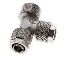 10x8 & R3/8'' Vernickeltes Messing Rechtwinkliges T-Stück mit Außengewinde zum Aufstecken