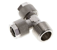 10x8 & R3/8'' Vernickeltes Messing Rechtwinkliges T-Stück mit Außengewinde zum Aufstecken