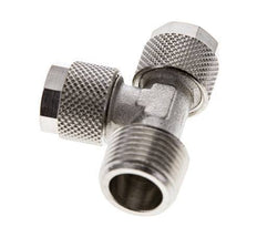 10x8 & R3/8'' Vernickeltes Messing Rechtwinkliges T-Stück mit Außengewinde zum Aufstecken