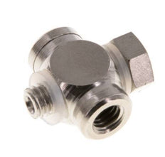 M5 vernickelt Messing T-Stück Banjo Fitting mit Außen- und Innengewinde mit O-Ring [10 Stück]