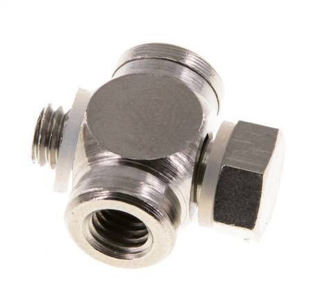 M5 vernickelt Messing T-Stück Banjo Fitting mit Außen- und Innengewinde mit O-Ring [10 Stück]