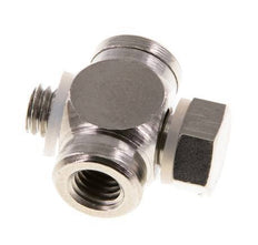 M5 vernickelt Messing T-Stück Banjo Fitting mit Außen- und Innengewinde mit O-Ring [10 Stück]