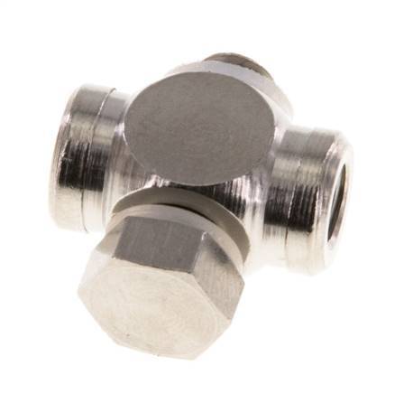 M5 vernickelt Messing T-Stück Banjo Fitting mit Außen- und Innengewinde mit O-Ring [10 Stück]