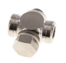 M5 vernickelt Messing T-Stück Banjo Fitting mit Außen- und Innengewinde mit O-Ring [10 Stück]