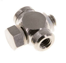 M5 vernickelt Messing T-Stück Banjo Fitting mit Außen- und Innengewinde mit O-Ring [10 Stück]