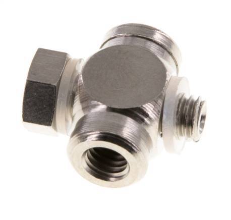 M5 vernickelt Messing T-Stück Banjo Fitting mit Außen- und Innengewinde mit O-Ring [10 Stück]