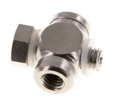 M5 vernickelt Messing T-Stück Banjo Fitting mit Außen- und Innengewinde mit O-Ring [10 Stück]