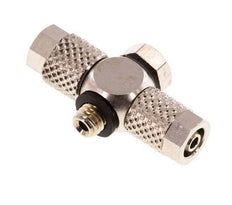 5x3 & M5 Vernickeltes Messing Banjo Tee Aufsteckfitting mit Außengewinde mit O-Ring [10 Stück]