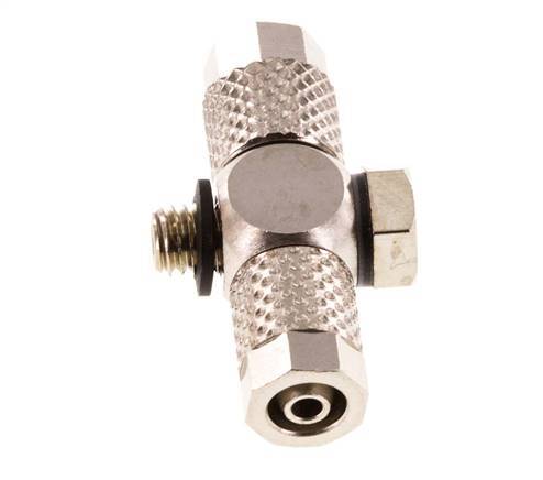 5x3 & M5 Vernickeltes Messing Banjo Tee Aufsteckfitting mit Außengewinde mit O-Ring [10 Stück]