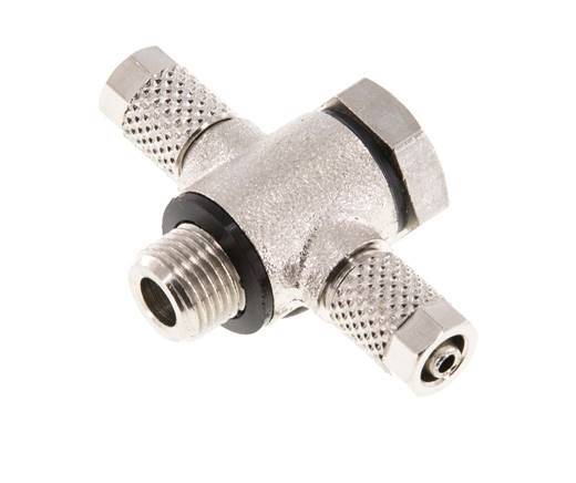 5x3 & G1/8'' Vernickeltes Messing Banjo T Aufsteckfitting mit O-Ring [10 Stück]