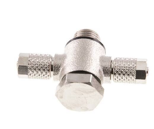 5x3 & G1/8'' Vernickeltes Messing Banjo T Aufsteckfitting mit O-Ring [10 Stück]