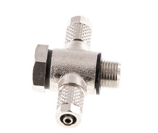 5x3 & G1/8'' Vernickeltes Messing Banjo T Aufsteckfitting mit O-Ring [10 Stück]