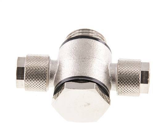 12x10 & G1/2'' Vernickeltes Messing Banjo T Aufsteckfitting mit O-Ring [5 Stück]