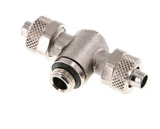 8x6 & G1/8'' T-Stück aus vernickeltem Messing mit Außengewinde und drehbarem Innensechskant