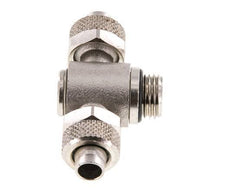 10x8 & G1/4'' T-Stück aus vernickeltem Messing mit Außengewinde und drehbarem Innensechskant