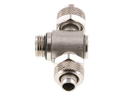 10x8 & G1/4'' T-Stück aus vernickeltem Messing mit Außengewinde und drehbarem Innensechskant