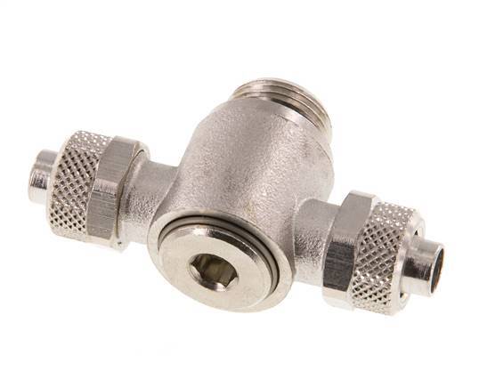 10x8 & G3/8'' Vernickeltes Messing T-Stück mit Außengewinde Drehbarer Innensechskant
