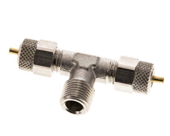 4x2 & R1/8'' T-Stück aus vernickeltem Messing mit Außengewinde [2 Stück]