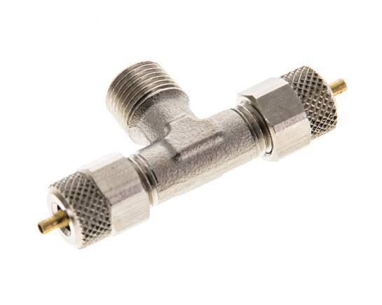 4x2 & R1/8'' T-Stück aus vernickeltem Messing mit Außengewinde [2 Stück]