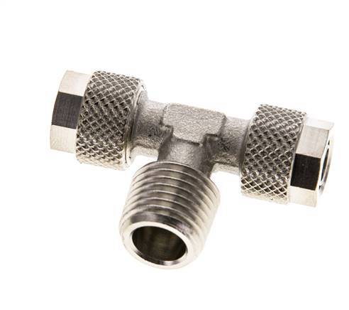 8x6 & R1/4'' T-Stück aus vernickeltem Messing mit Außengewinde [2 Stück]
