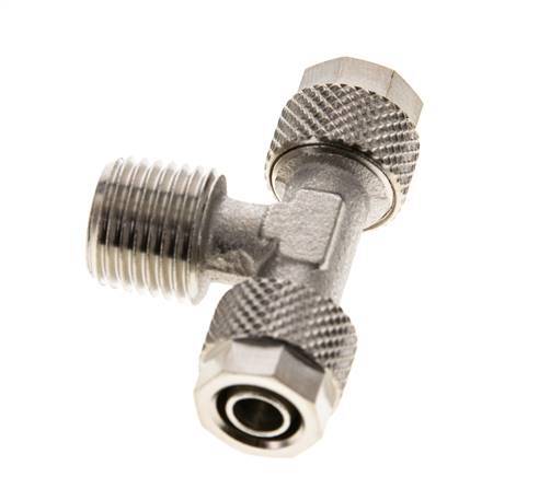 8x6 & R1/4'' T-Stück aus vernickeltem Messing mit Außengewinde [2 Stück]