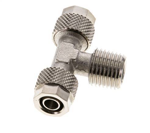 8x6 & R1/4'' T-Stück aus vernickeltem Messing mit Außengewinde [2 Stück]