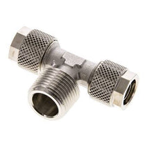 10x8 & R3/8'' Nickel plated Brass Tee Push-on Fitting with Male Threads [2 Pieces]