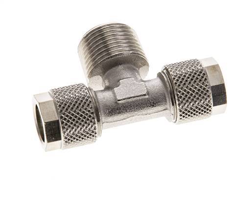 10x8 & R3/8'' T-Stück aus vernickeltem Messing mit Außengewinde [2 Stück]