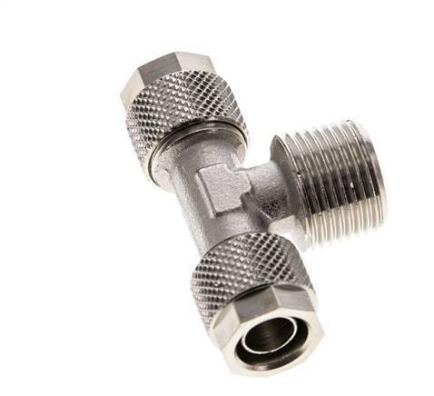 10x8 & R3/8'' T-Stück aus vernickeltem Messing mit Außengewinde [2 Stück]