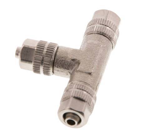 4.3x3 Nickel plated Brass Tee Push-on Fitting [2 Pieces]