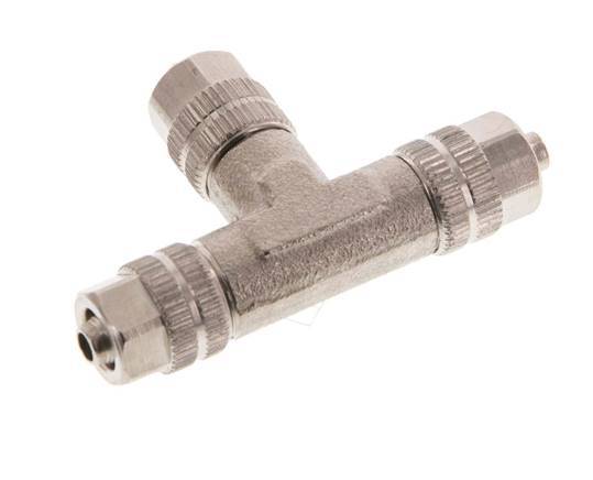 4.3x3 Nickel plated Brass Tee Push-on Fitting [2 Pieces]