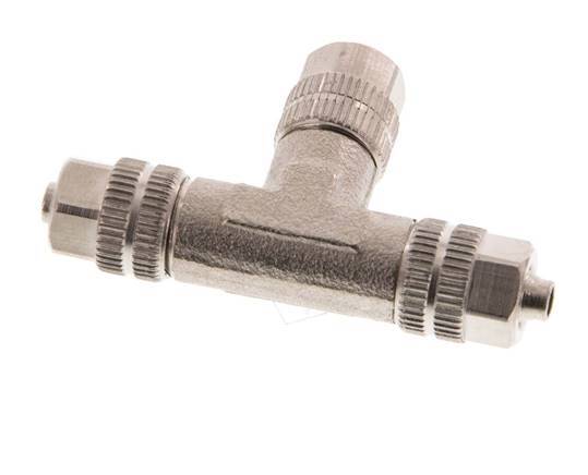 4.3x3 Nickel plated Brass Tee Push-on Fitting [2 Pieces]