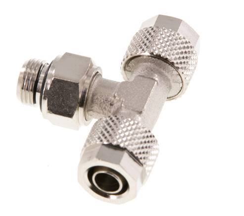 8x6 & G1/8'' vernickeltes Messing T-Stück mit Außengewinde drehbar [2 Stück]