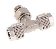 8x6 & G1/8'' vernickeltes Messing T-Stück mit Außengewinde drehbar [2 Stück]