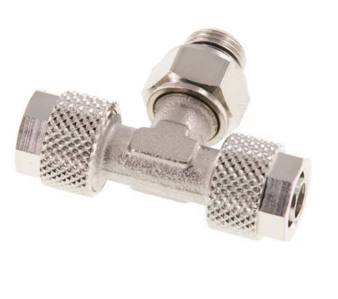 8x6 & G1/8'' vernickeltes Messing T-Stück mit Außengewinde drehbar [2 Stück]