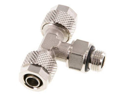 8x6 & G1/8'' Nickel plated Brass Tee Push-on Fitting with Male Threads Rotatable [2 Pieces]