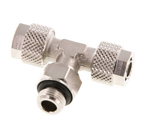 8x6 & G1/8'' vernickeltes Messing T-Stück mit Außengewinde drehbar [2 Stück]