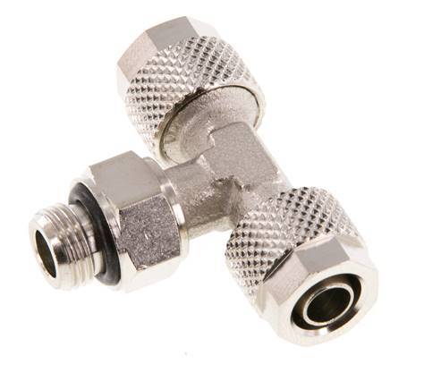 8x6 & G1/8'' vernickeltes Messing T-Stück mit Außengewinde drehbar [2 Stück]
