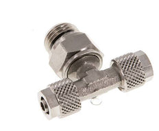 6x4 & G1/4'' Nickel plated Brass Tee Push-on Fitting with Male Threads Rotatable [2 Pieces]