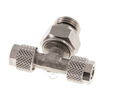 6x4 & G1/4'' Nickel plated Brass Tee Push-on Fitting with Male Threads Rotatable [2 Pieces]