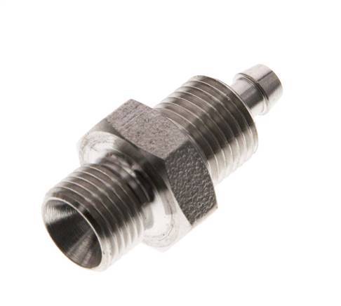 6x4 & G1/8'' Stainless Steel 1.4571 Straight Push-on Fitting with Male Threads