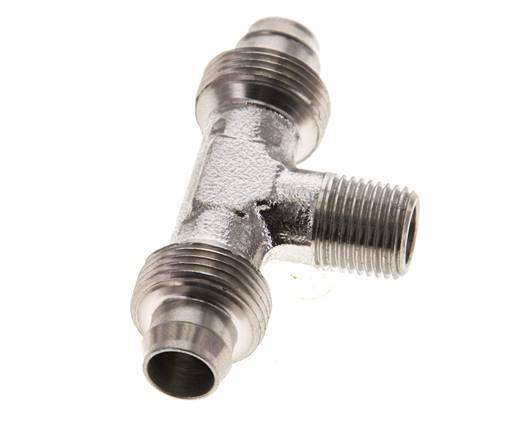 10x8 & R1/8'' Stainless Steel 1.4305 Tee Push-on Fitting with Male Threads