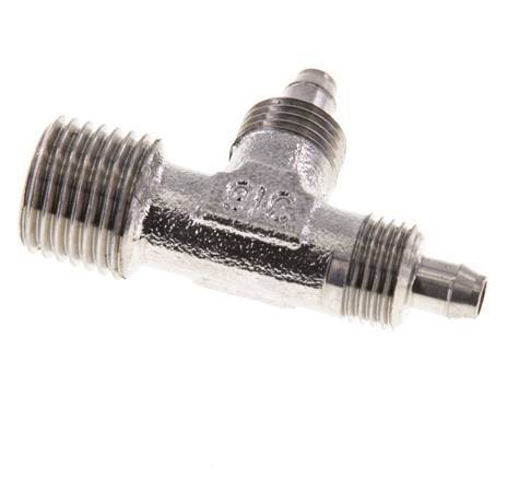 6x4 & R1/4'' Edelstahl 1.4305 Rechtwinkliges T-Stück zum Aufstecken mit Außengewinde