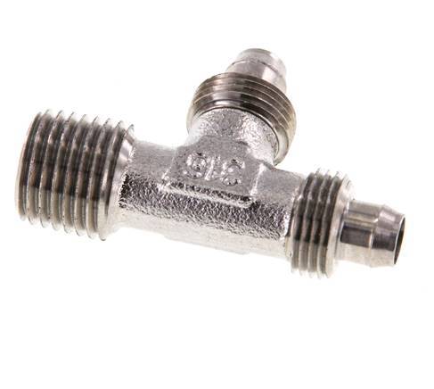 8x6 & R1/4'' Edelstahl 1.4305 Rechtwinkliges T-Stück zum Aufstecken mit Außengewinde