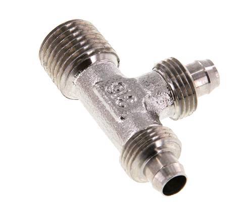 8x6 & R1/4'' Edelstahl 1.4305 Rechtwinkliges T-Stück zum Aufstecken mit Außengewinde