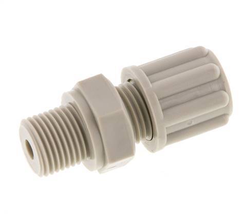 6x4mm & G1/8'' PP Gerade Klemmverschraubung mit Außengewinde 10 bar [2 Stück]