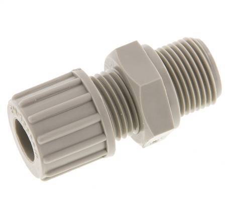 10x8mm & G3/8'' PP Straight Compression Fitting with Male Threads 10 bar