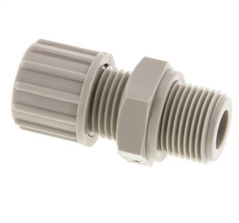 10x8mm & G3/8'' PP Straight Compression Fitting with Male Threads 10 bar