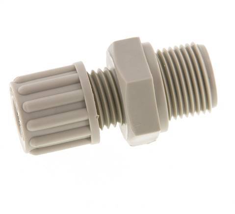 6x4mm & G1/4'' PVDF Straight Compression Fitting with Male Threads 10 bar